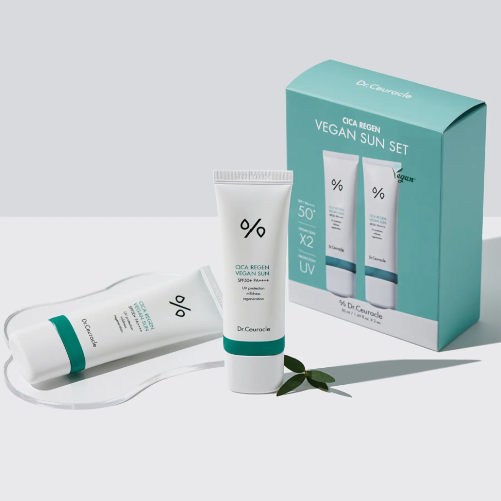 Dr. Ceuracle Сica Regen Vegan Sun SPF 50 Set DUO - Набір сонцезахисних веганських кремів з центелою - фото №1
